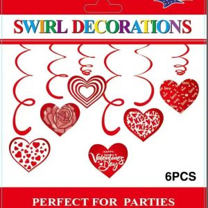Themed Decoration Swirls 6 CT, Happy Valentine