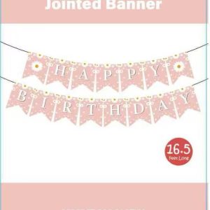 Themed Party Banner, HBD Daisy Flower
