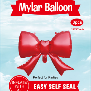 22" Mylar Balloon Bow 3pcs Red