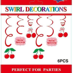 Themed Decoration Swirls 6 CT, Cherry on the Top