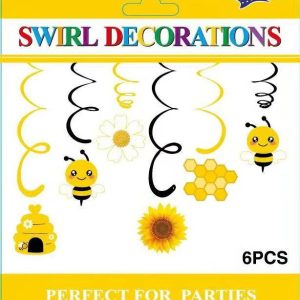 Themed Decoration Swirls 6 CT, Bee