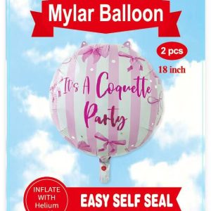 Themed Mylar Balloon 2pcs Coquette Bow