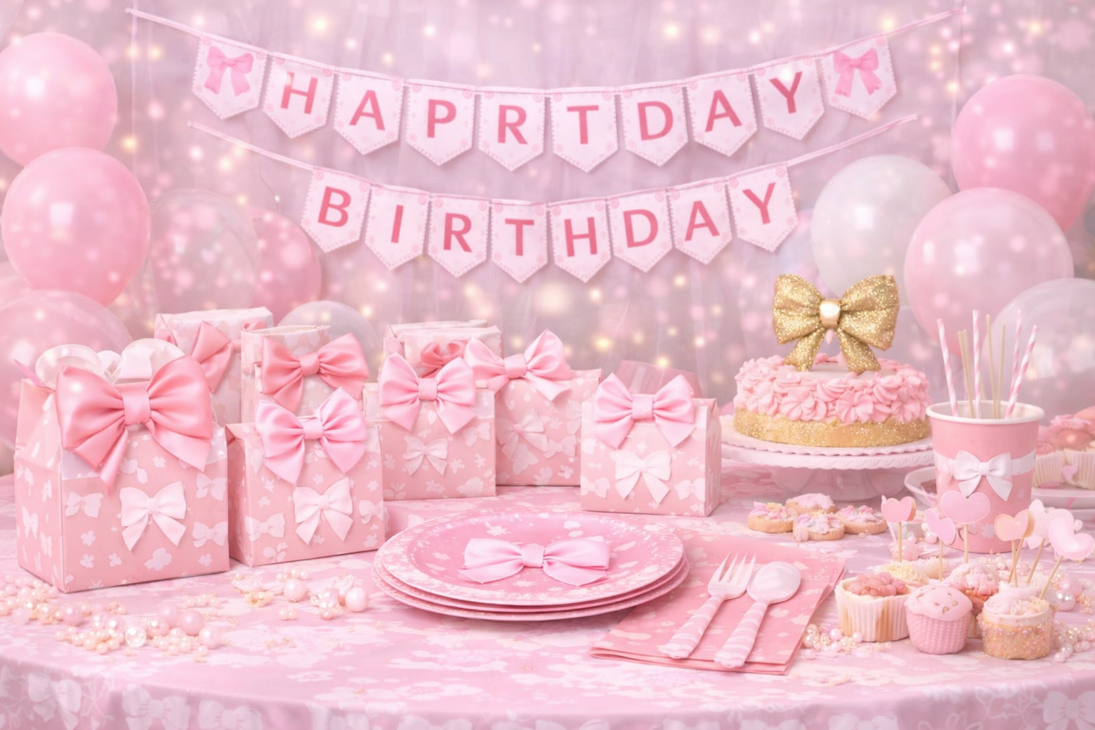 Coquette Party Supplies – Pink Bow Birthday Party Decorations