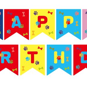 Themed Party Banner, HBD PUPPY PALS