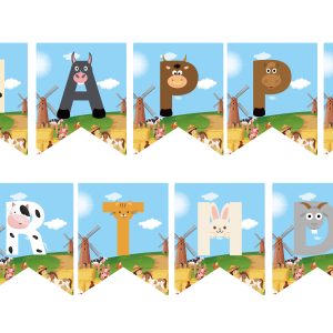 Themed Party Banner, HBD FARM