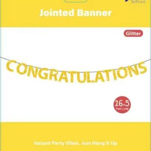 Metallic Congratulations Banner, Gold