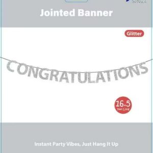 Metallic Congratulations Banner, SILVER