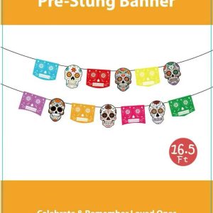 Dia de Los Muetos Skull Banner