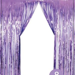 Lavender metallic fringe curtain wholesale party backdrop decoration for photo booths and event displays