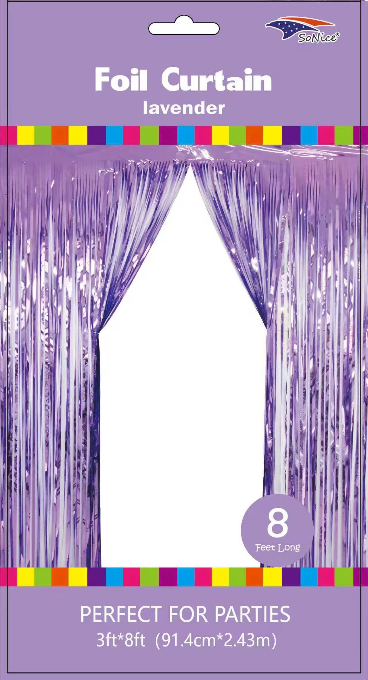 Lavender metallic fringe curtain wholesale party backdrop decoration for photo booths and event displays