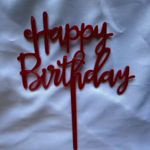 Acrylic Happy Birthday Cake Topper – Fuchsia