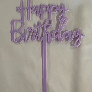Acrylic Happy Birthday Cake Topper – Lavender