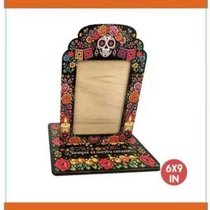 Wooden Day of Dead Picture Frame Women